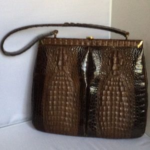 GORGEOUS VINTAGE CROCODILE LEATHER BAG